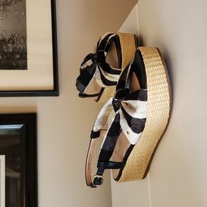 Kate spade black and white plaid sandal size 9.5 new